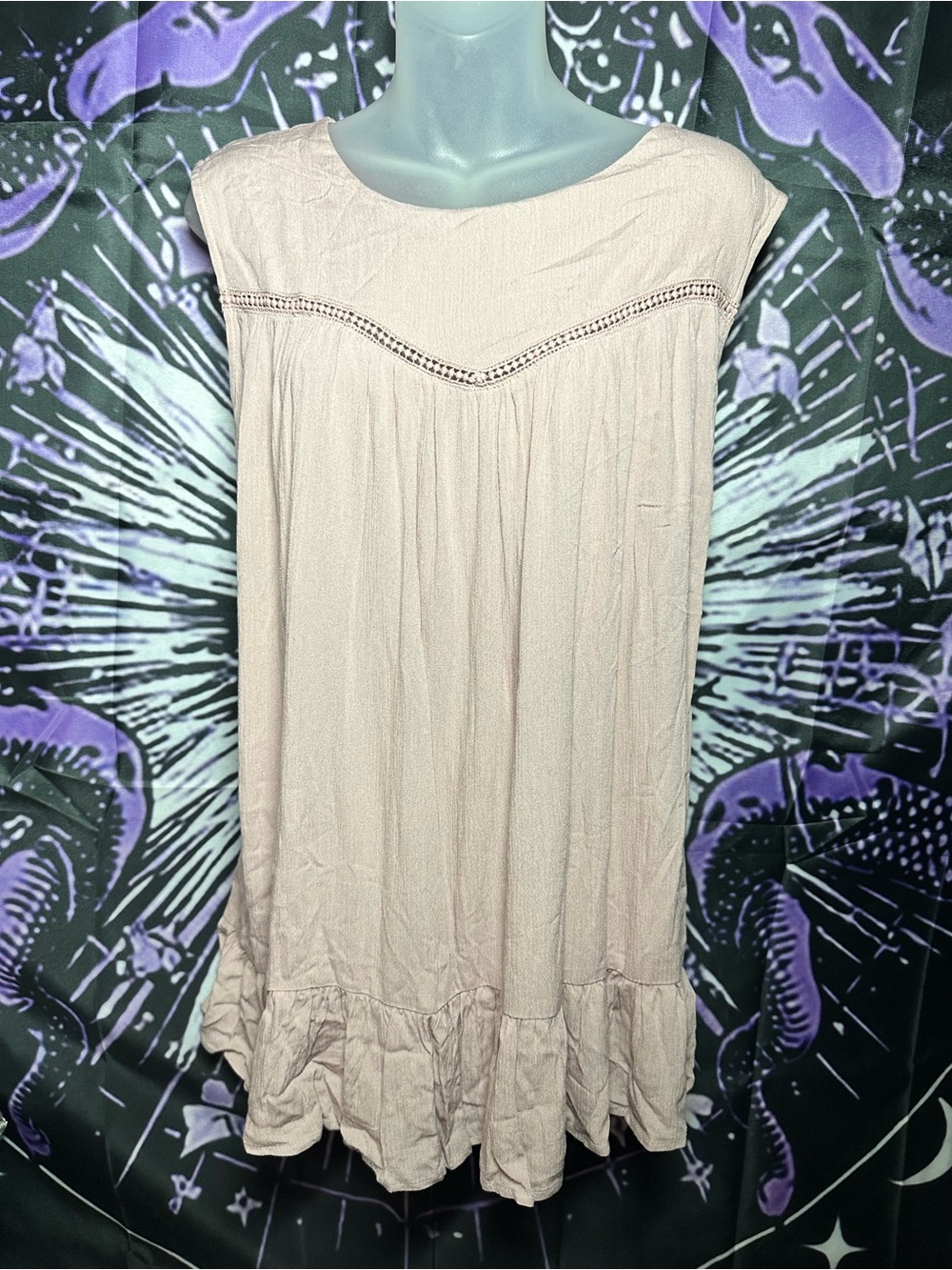 Women's Sleeveless Cream Boho Ruffle Top
